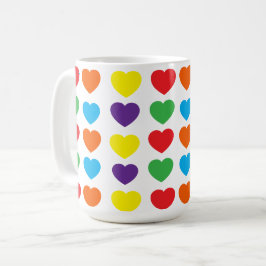 Rainbow Hearts Pattern Kaffeetasse