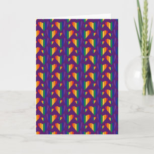 Rainbow Hearts Pattern Karte