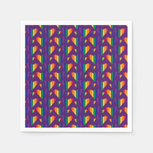 Rainbow Hearts Pattern Serviette