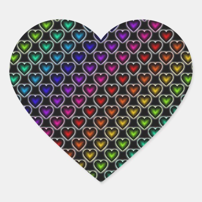 Rainbow Hearts Pattern Stickers (Vorderseite)