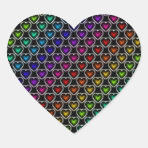 Rainbow Hearts Pattern Stickers