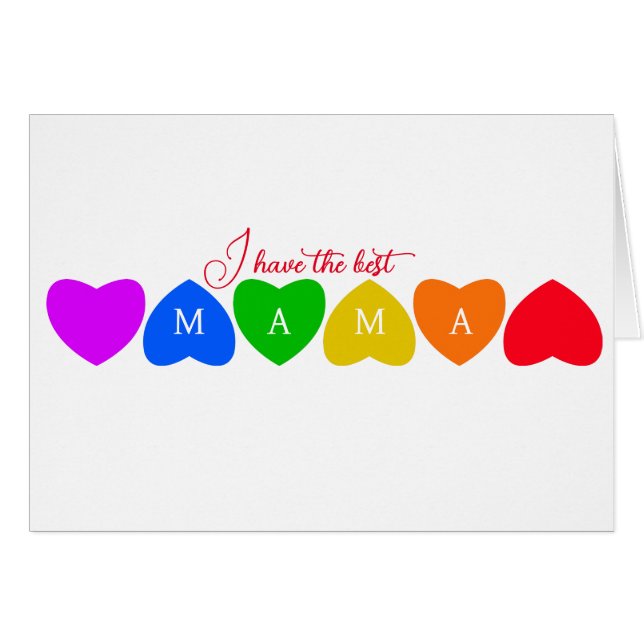 Rainbow Hearts personalisiert Mama (Vorderseite (Horizontal))
