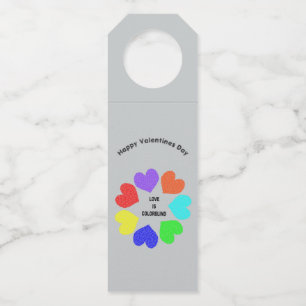 Rainbow Hearts Personalisierte Liebe Flaschenanhänger