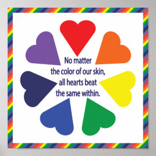 Rainbow Hearts Poster