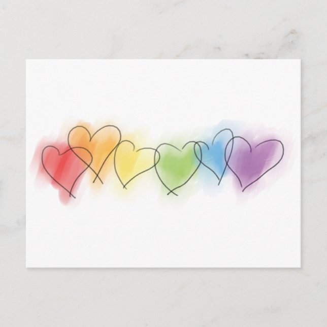 Rainbow-Hearts Postkarte (Vorderseite)