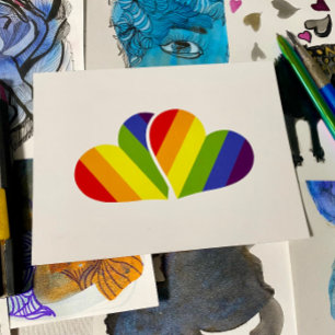 Rainbow Hearts Pride Postcard - LGBTQ+ Liebe & Equ