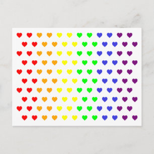 Rainbow Hearts Save the Date Postkarte