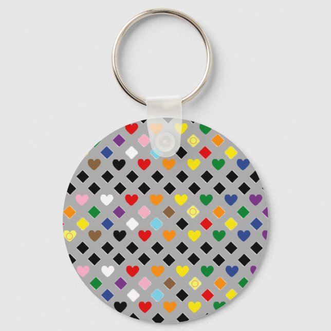 Rainbow Hearts Schlüsselanhänger (Vorderseite)