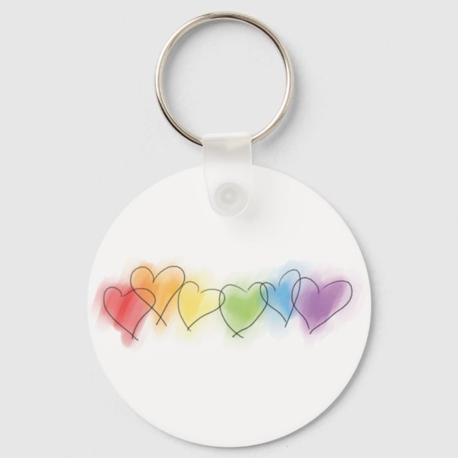 Rainbow-Hearts Schlüsselanhänger (Vorderseite)