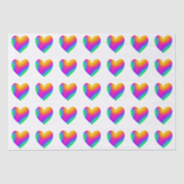 Rainbow Hearts Seidenpapier (Vorderseite)
