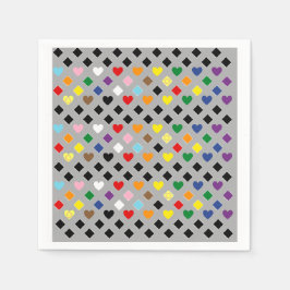 Rainbow Hearts Serviette