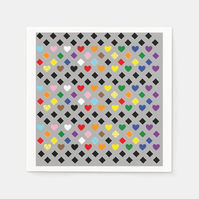 Rainbow Hearts Serviette (Vorderseite)