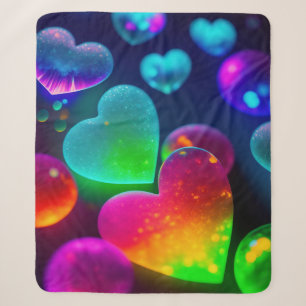 Rainbow Hearts Sherpadecke