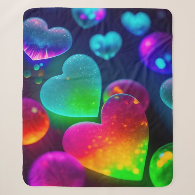 Rainbow Hearts Sherpadecke (Vorderseite)