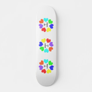 Rainbow-Hearts-Skateboard der interrassischen Lieb Skateboard