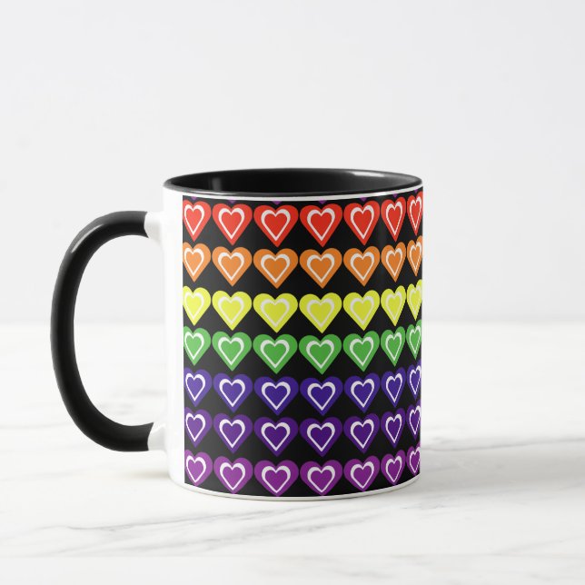 Rainbow hearts tasse (Links)