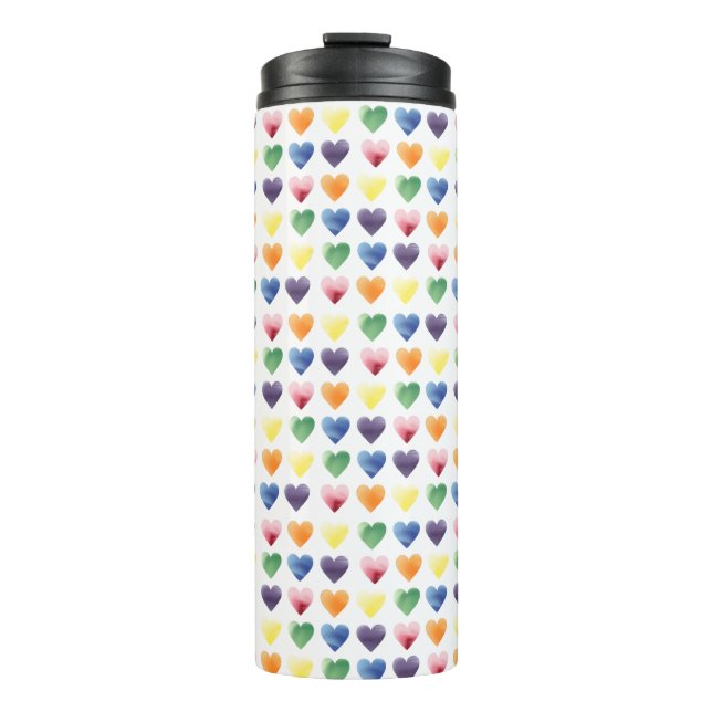 Rainbow Hearts Thermosbecher (Vorderseite)
