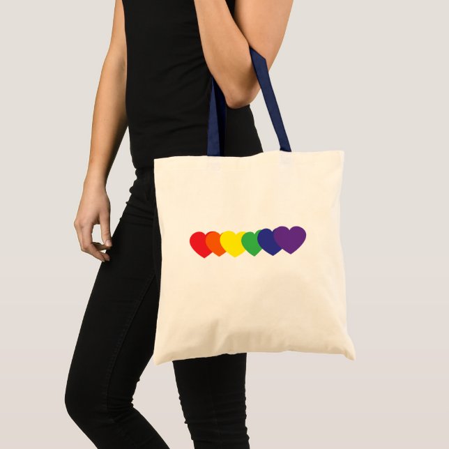 Rainbow Hearts Tragetasche (Vorderseite (Produkt))