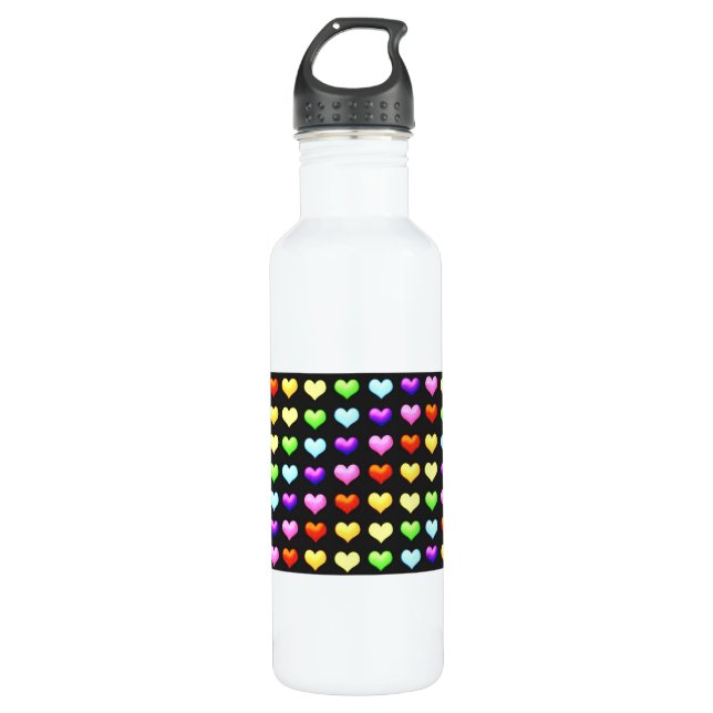 Rainbow Hearts Trinkflasche (Vorderseite)