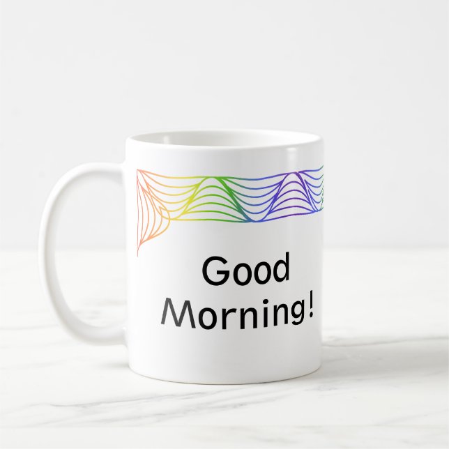 Rainbow Heat Wave Border Personalisierte Mug Kaffeetasse (Links)