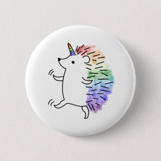 Rainbow Hedgicorn Button (Vorderseite)