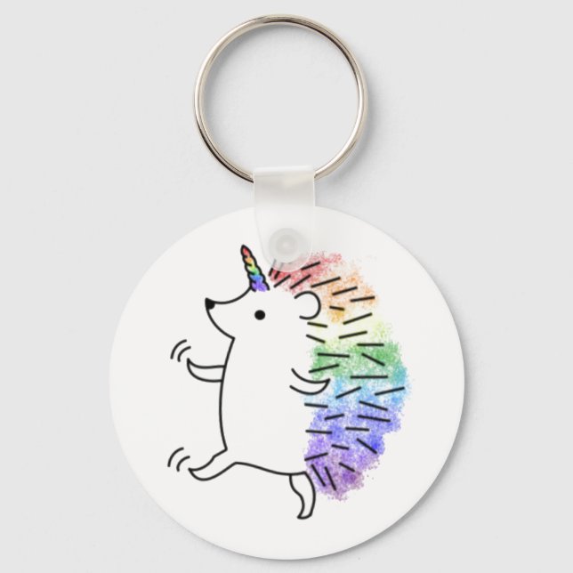 Rainbow Hedgicorn Schlüsselanhänger (Vorderseite)
