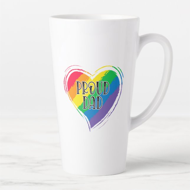 Rainbow Heft Flag Proud Vater LGBT Gay Pride Monat Milchtasse (Rechts)