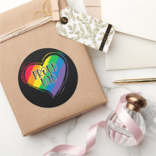 Rainbow Heft Flag Proud Vater LGBT Gay Pride Monat Runder Aufkleber
