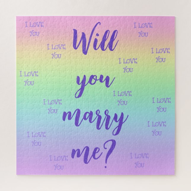 Rainbow Heiraten Sie mir Vorschlag Jigsaw Puzzle (Vertikal)