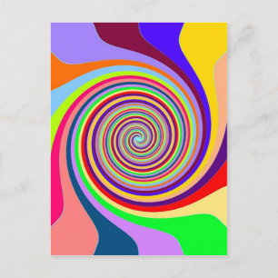 Rainbow hell Psychedelic Swirl Postkarte