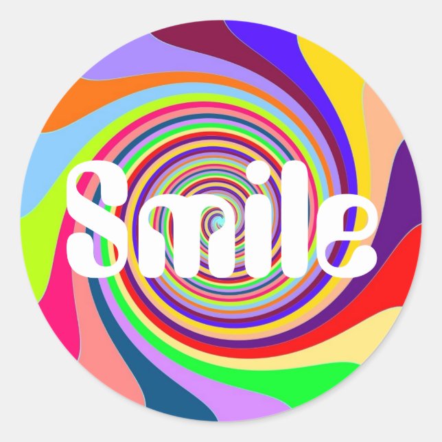 Rainbow hell "Smile" psychedelischer Bonbons wirbe Runder Aufkleber (Vorderseite)