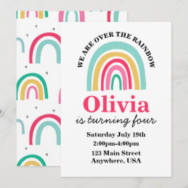 Rainbow Helle Farben Geburtstag Einladung