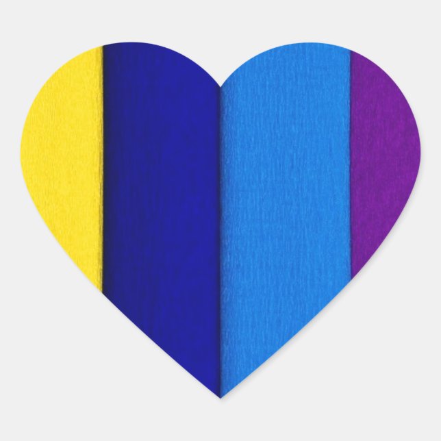 Rainbow-Helle Streifen Herz-Aufkleber (Vorderseite)