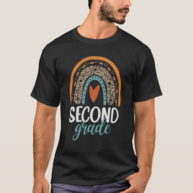 Rainbow Hello Second Grade Teacher First Day O T-Shirt (Vorderseite)