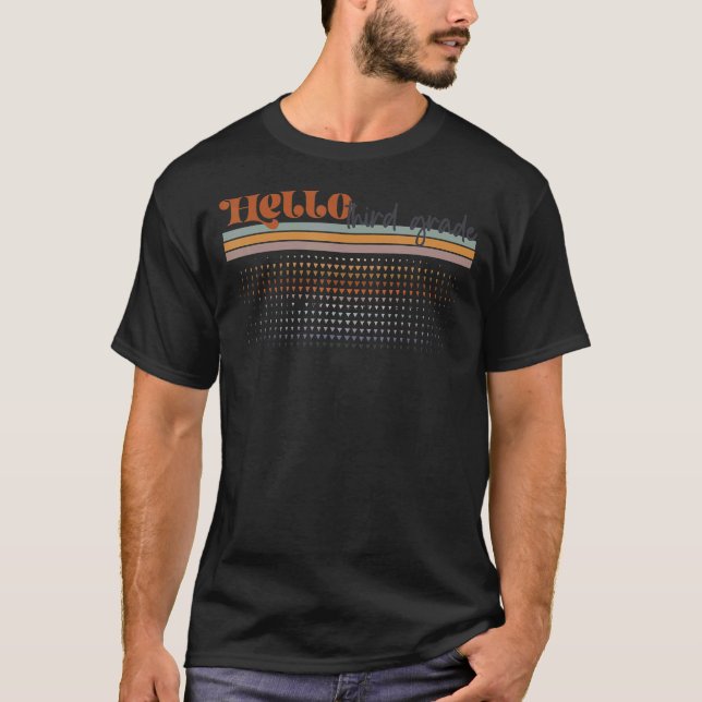 Rainbow Hello Third Grade Teacher First Day T-Shirt (Vorderseite)