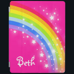 Rainbow-Hellrosa Mädchen mit Namen ipad cover<br><div class="desc">Ideal zum Schutz Ihrer Mädchen ipad. Fügen Sie Ihrem eigenen Mädchennamen zu diesem Ipad-Fall hinzu. Derzeit liest Beth. Sarah Trett entwarf einen originellen,  hellen Regenbogen mit einem hellen rosa Himmelsgrafik.</div>