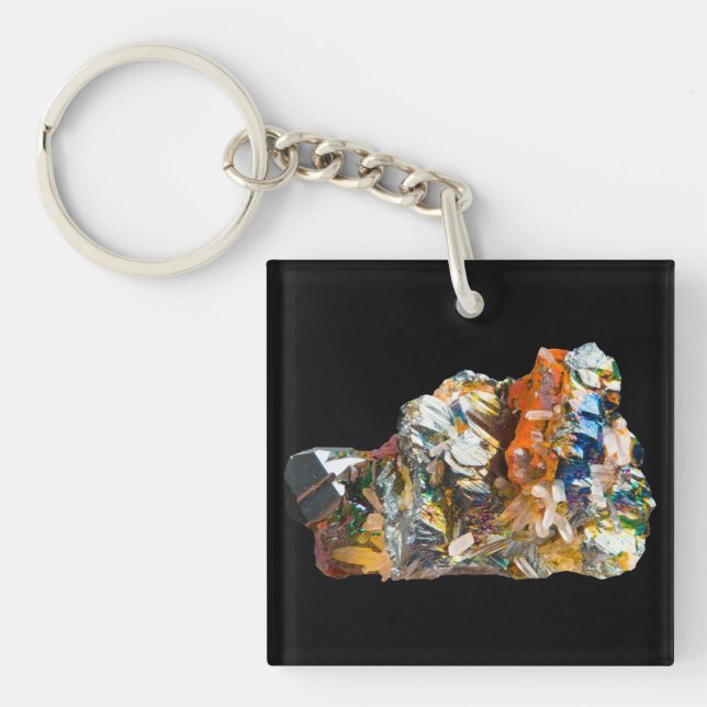 Rainbow Hematite Crystal Schlüsselanhänger (Vorderseite)