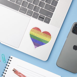 RAINBOW HERZ AUFKLEBER