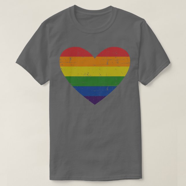 Rainbow-Herz für Schwule und Lesben T-Shirt (Design vorne)