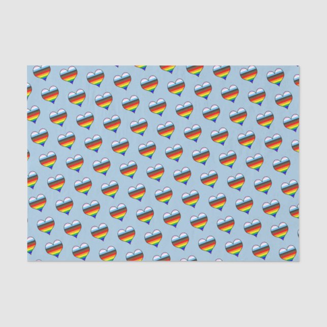 Rainbow-Herz-Muster-Gewebepapier Seidenpapier (Vorderseite)