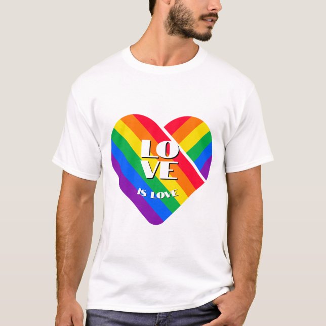 Rainbow-Herztasten T-Shirt (Vorderseite)