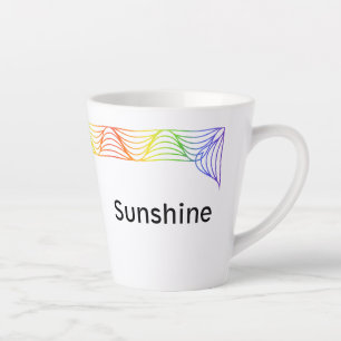 Rainbow Heve Wave Personalisierte Latte Tasse