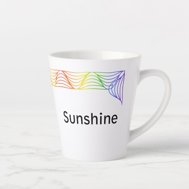 Rainbow Heve Wave Personalisierte Latte Tasse (Rechts)