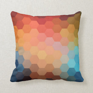 Rainbow Hexagon Zickzack Muster 2 Kissen