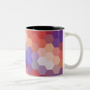 Rainbow Hexagon Zickzack Muster 3 Zweifarbige Tasse