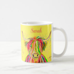 Rainbow Highland Kuh Aquarellon Natur Zuchtbetrieb Kaffeetasse