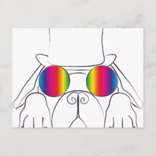 Rainbow Hippie Dog Postkarte