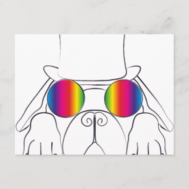 Rainbow Hippie Dog Postkarte (Vorderseite)