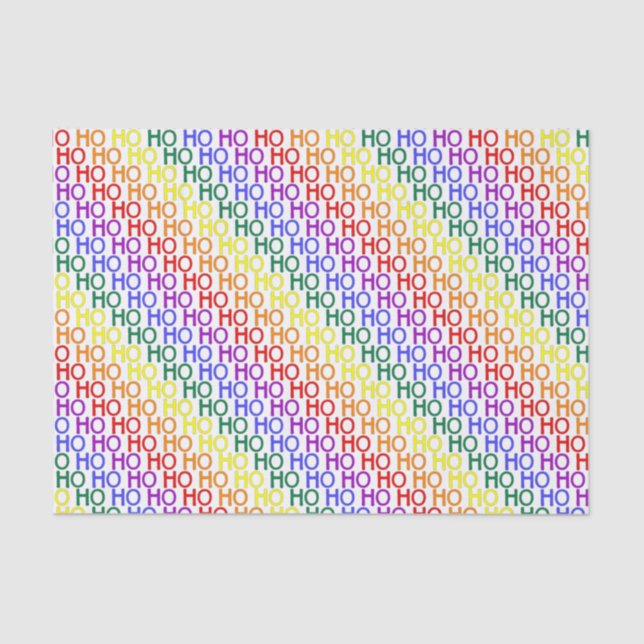 Rainbow Ho Ho Ho Muster Gewebe Papier (Vorderseite)