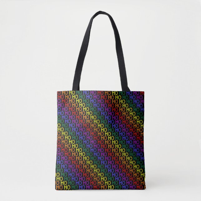 Rainbow Ho Ho Ho Muster Tote Bag (Vorderseite)
